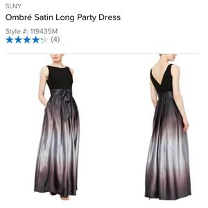 SLNY Long Ombré Party Dress - NWT Size 16